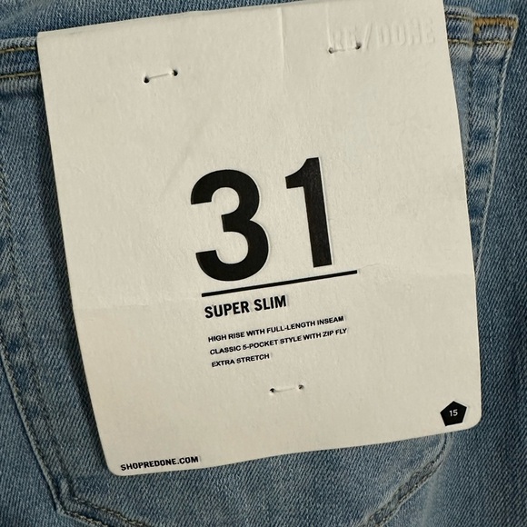 Re/Done Super Slim Jeans, NWT $395, Size 31 - Picture 3 of 9